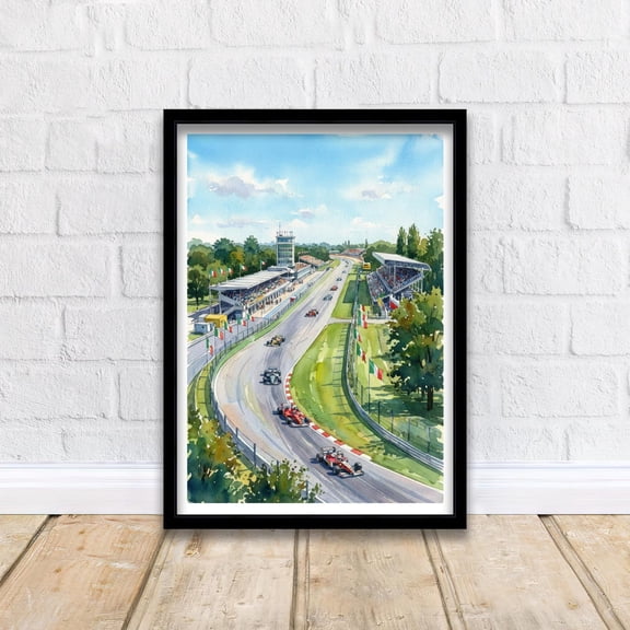 Monza Racing Circuit Poster, Italy Motorsport, Travel Inspired Home And Office Decor