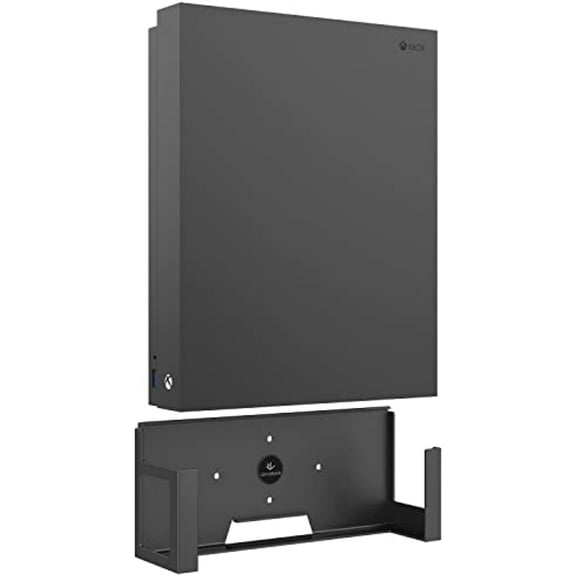 Monzlteck Wall Mount for Xbox One X (Not Fit for One Original)All Metal Vertical Hanging On Wall with Power Botton Left/Right,Wall Shelf Bracket for X1X