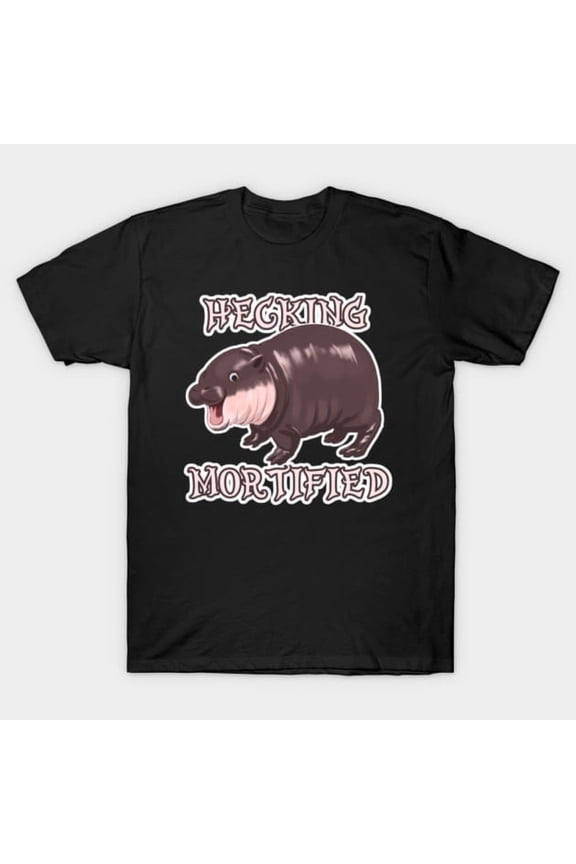 Moo Deng Baby Hippo Hecking Mortified Funny Meme, H33990 T-Shirt, for Men and Women, Up to Size 5XL
