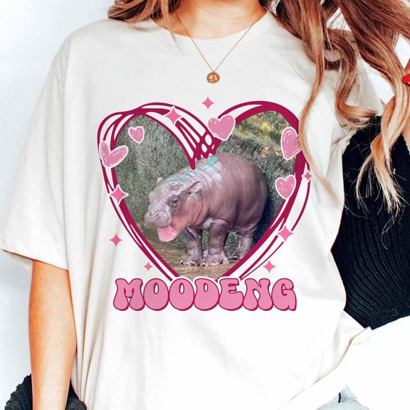 Moo Deng Bouncy Pig in Thailand Baby Hippo Khao Kheow Open Zoo T-Shirt