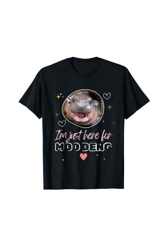 Moo Deng Bouncy in Thai Souvenir Cute Baby Hippo T-Shirt for Men Women Funny Top Tee