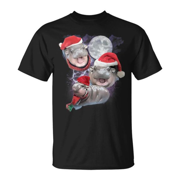 Moo Deng Christmas Cute Bouncy Pig Costume For Christmas TShirt