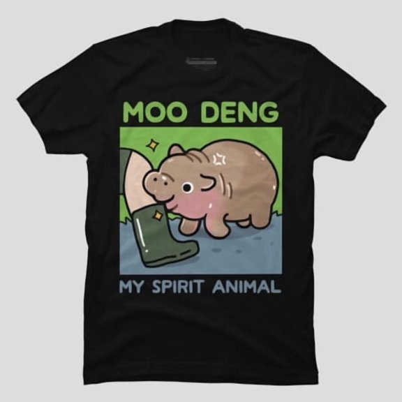 Moo Deng Cute Viral Hippo Meme - Eco-friendly InkPerfect for Any Occasion, H32501 T-Shirt, for Men and Women, Up to Size 5XL
