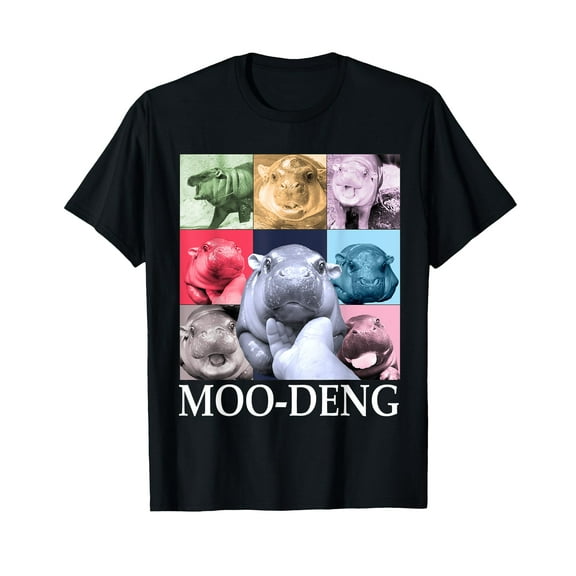 Moo Deng I Love You T-Shirt for Men Women Cotton Top Tee Fashion Casual Short Sleeves