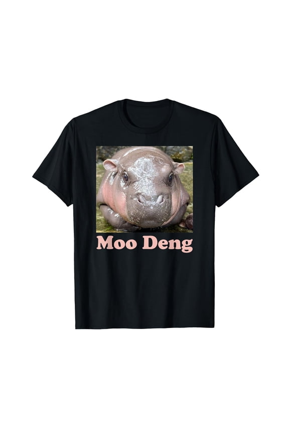 Moo Deng I Love You T-Shirt for Men Women Cotton Top Tee Fashion Casual Short Sleeves