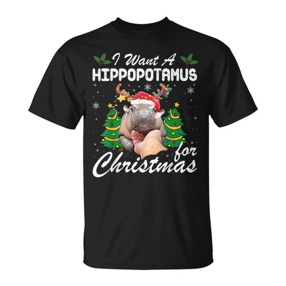 Moo Deng I Want A Hippopotamus For Christmas Cute Moo Deng TShirt