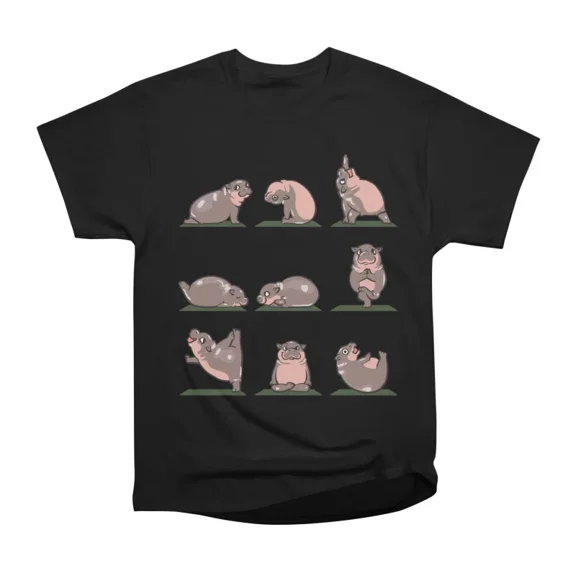 Moo Deng Yoga T-Shirt Tee Gift For Him Merch For Her Apparel For Friend