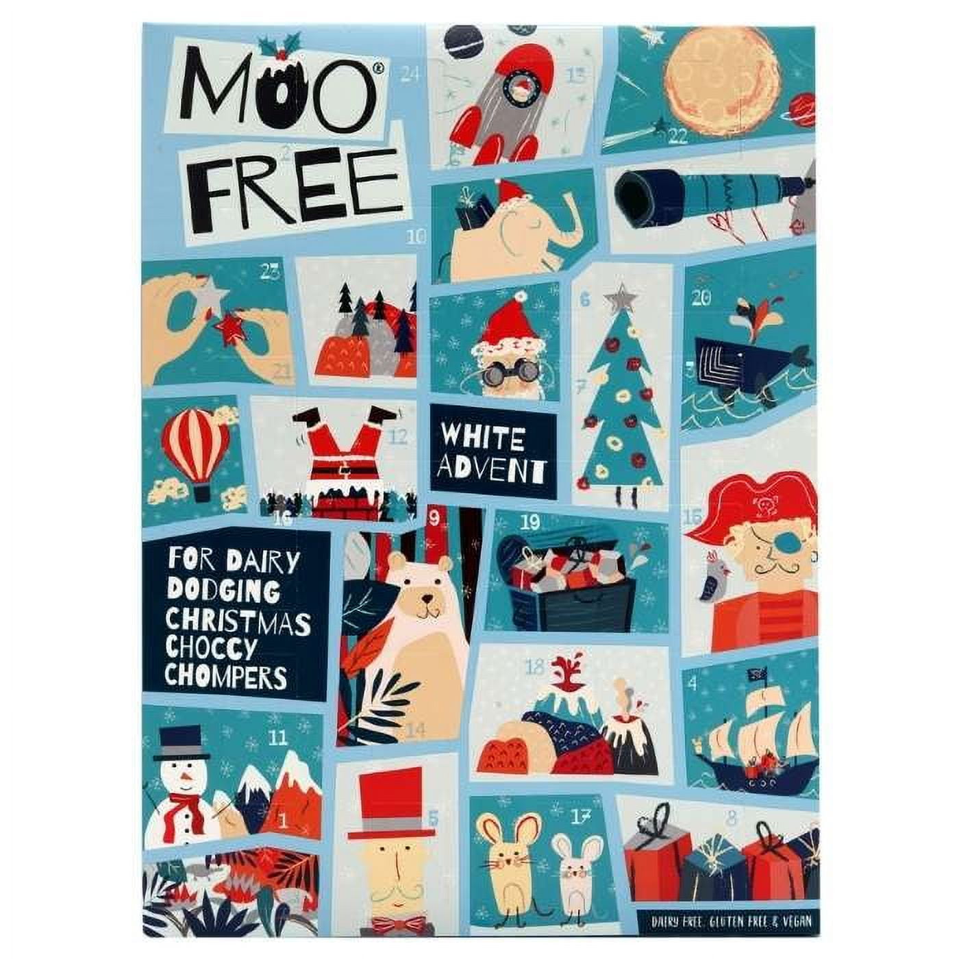 Moo Free Kids White Advent Calendar 70g- Dairy Free White Chocolate