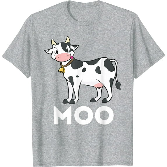 Moo Funny Cow Lover Famer Cattle Ranch Dairy Farming Softstyle Unisex T-Shirt,Sport Grey Color,Size YM