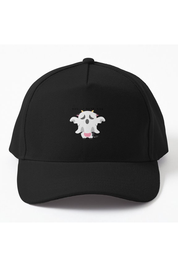 Moo I Mean Boo Ghost Cow Baseball Cap, Halloween Farm Animal Design for Men Women Hat