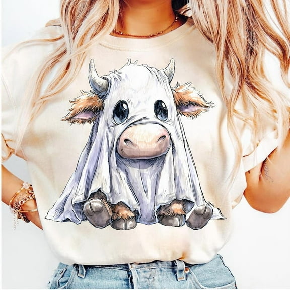 Moo I Mean Boo Shirt, Halloween Highland Cow Shirt, Western Halloween Shirt, Cute Fall Highland Cow Ghost Shirt, Spooky Boo Ghost Shirt, Cow Lover Shirt