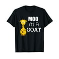 thumbnail image 1 of Moo I'm A Goat Funny Cartoon Giraffe Graphic Ironic Tee T-Shirt Black Tee, 1 of 5