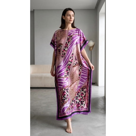 Moo Moos Women Caftan Maxi Dress, Soft Kaftan Beach Cover‑Up, Multi‑Wear Scarf Style Plus Size Swim Coverup