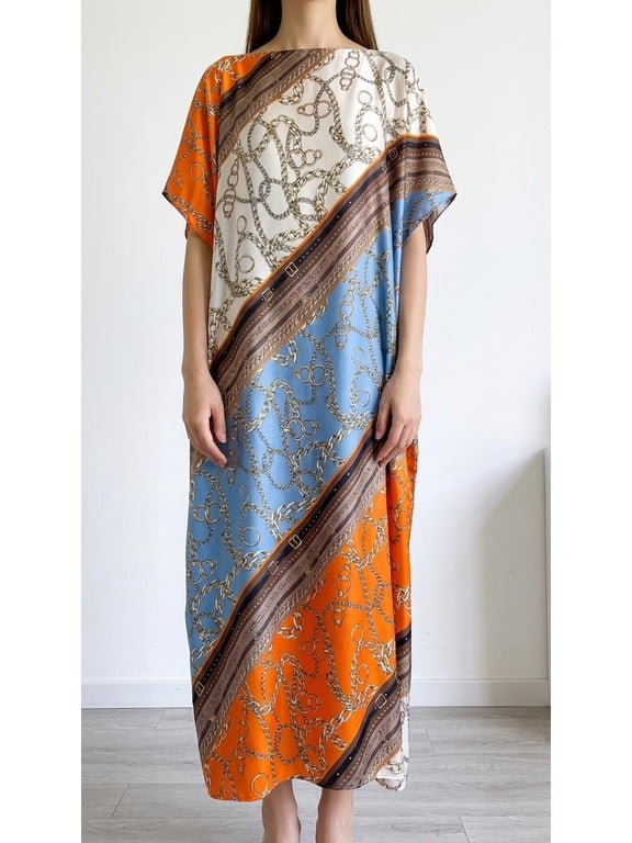 Moo Moos for Women Kaftan Dresses+Scarf for Women Plus Size Bathing Suit Cover up Caftan Maxi Beach Dresses