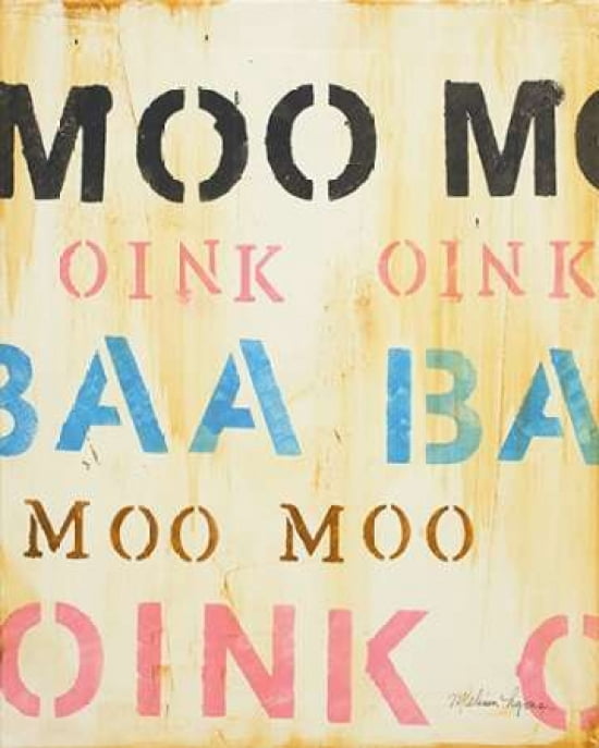 Moo Oink Baa Canvas Art - Melissa Lyons (24 x 30)