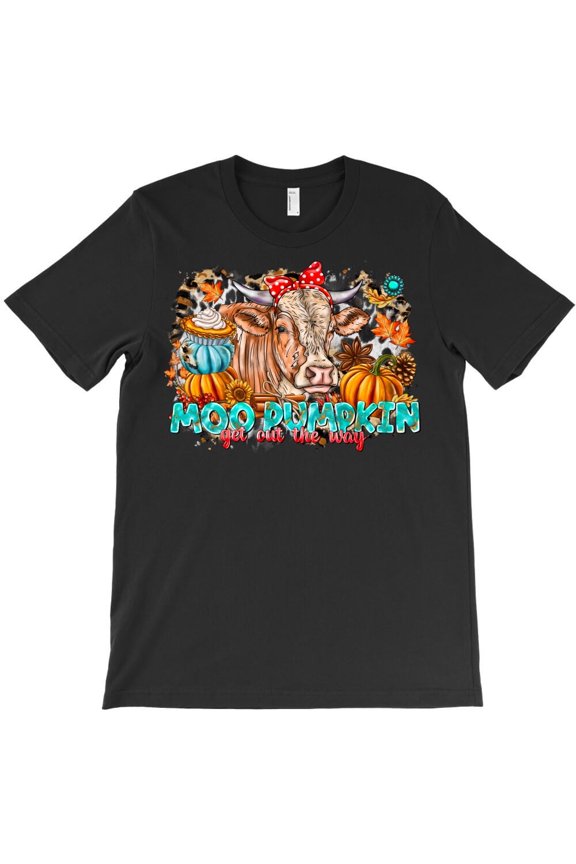 Moo Pumpkin Get Out The Way Themed Funny and Cute Themed Gift for a Moo H32648 T-Shirt, for Men and Women, Up to Size 5XL