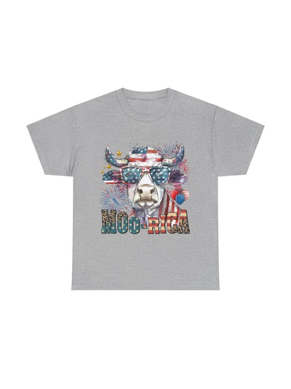 Moo-rica Cow Shirt, Highland Cow Moo-rica T-Shirt,Highland Cow ID-0603-8ORN