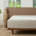thumbnail image 1 of MooMee 100% Washed Cotton King Fitted Sheet Only Linen Like Textured Extra-Deep Pocket Breathable Soft 1-Piece(Cream Grey, 78"x80"), 1 of 6