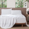 thumbnail image 1 of MooMee 100% Washed Cotton Sheet Set King Linen Like Textured Breathable Durable Soft Comfy 4pcs (Bright White), 1 of 6