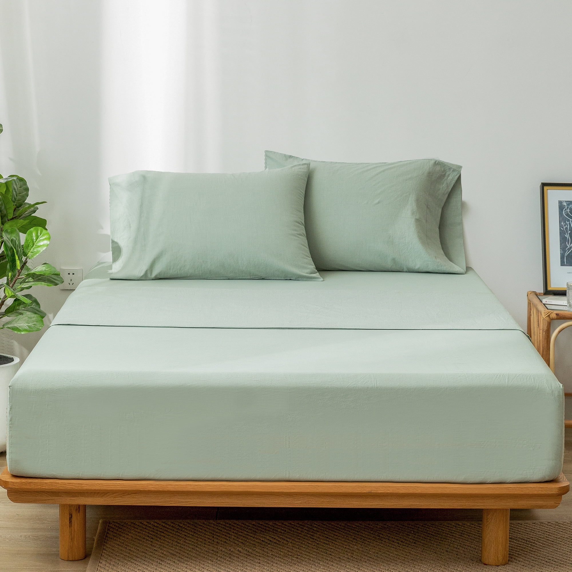 King Forest Green Cotton Sheet Set with Print