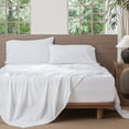 thumbnail image 1 of MooMee 100% Washed Cotton Sheet Set Queen Linen Like Textured Breathable Durable Soft Comfy 4pcs (Bright White), 1 of 6