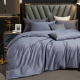 thumbnail image 1 of MooMee Duvet Cover Set Queen 600-TC 100% Extra Long-Staple Cotton Sateen Silky Smooth Luxury (Blueish Grey), 1 of 6