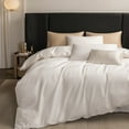 thumbnail image 1 of MooMee Duvet Cover Set Queen 600-TC 100% Extra Long-Staple Cotton Sateen Silky Smooth Luxury (Creamy White), 1 of 6