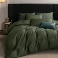 thumbnail image 1 of MooMee Duvet Cover Set King 600-TC 100% Extra Long-Staple Cotton Sateen Silky Smooth Luxury (Olive Green), 1 of 6