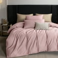thumbnail image 1 of MooMee Duvet Cover Set Queen 600-TC 100% Extra Long-Staple Cotton Sateen Silky Smooth Luxury (Pale Mauve, 90"x90"), 1 of 7