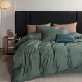 thumbnail image 1 of MooMee Duvet Cover Set King 600-TC 100% Long-Staple Cotton Sateen Silky Smooth Luxury (Duck Green, 104"x90"), 1 of 6
