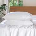 thumbnail image 1 of MooMee Pillowcases 100% Washed Cotton Linen Like Textured Envelope Closure Set of 2 (Bright White, Standard), 1 of 5