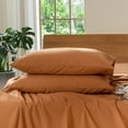 thumbnail image 1 of MooMee Pillowcases 100% Washed Cotton Linen Like Textured Envelope Closure Set of 2 (Burnt Orange, King), 1 of 5