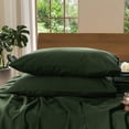 thumbnail image 1 of MooMee Pillowcases 100% Washed Cotton Linen Like Textured Envelope Closure Set of 2 (Forest Green, Queen), 1 of 5