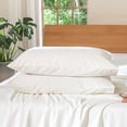 thumbnail image 1 of MooMee Pillowcases 100% Washed Cotton Linen Like Textured Envelope Closure Set of 2 (Off White, Standard), 1 of 4