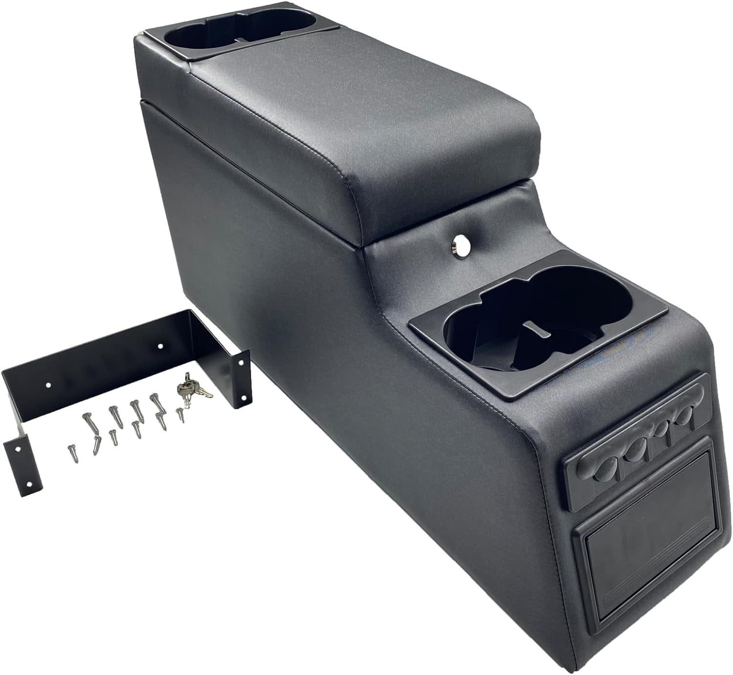 MooSun Deluxe Locking Center Console Automotive Specialty Parts, Black