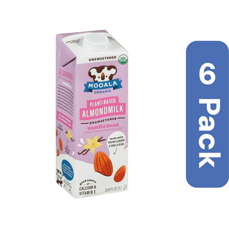 Mooala Almond Milk Unsweetened Vanilla 32 oz (Pack Of 6)