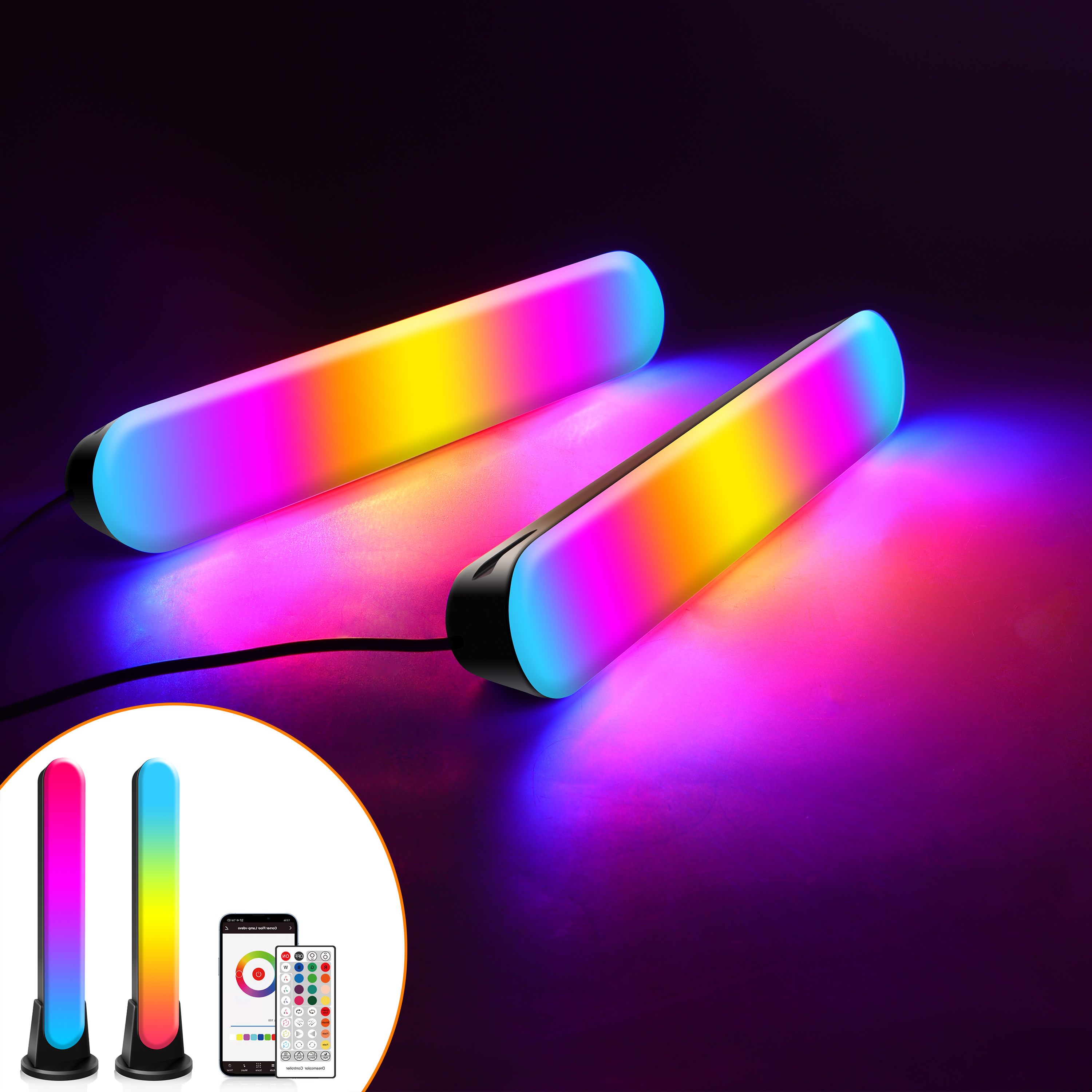 Moobibear LED Smart Light Bars(2Pack) ,Support 2.4 GHz WiFi, RGB