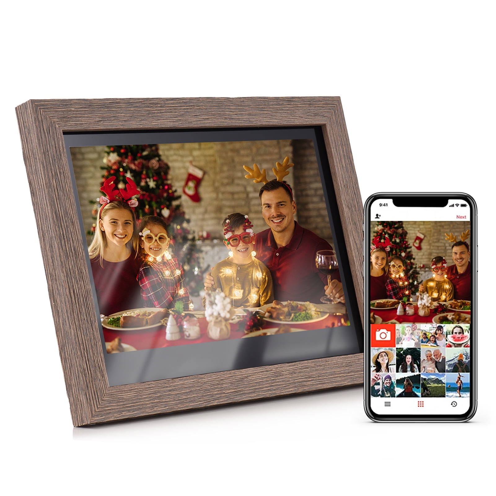 Moobody 10.1 Inch WiFi Digital Photo Frame Cloud Digital Picture Frame  1280*800 IPS Screen Touch Control 16GB Storage Auto Rotation Share Photos  via APP with Backside Stand