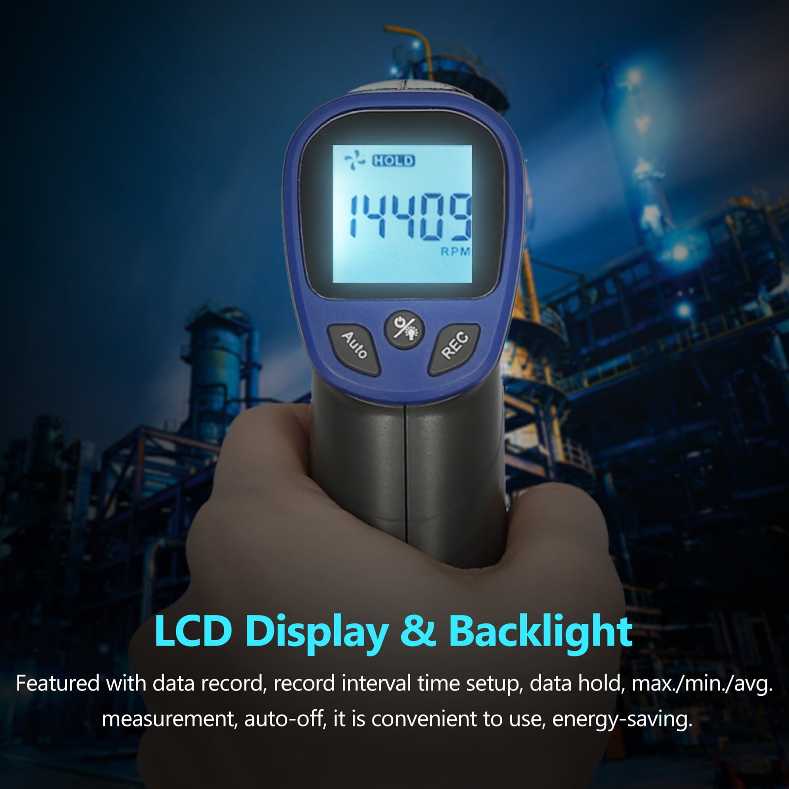 Moobody Digital Tachometer Tachometer Handheld RPM Meter Speedmeter (2.