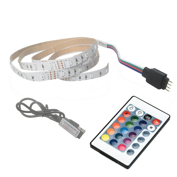 Moocorvic 100CM USB LED Strip Light TV Back Lamp 2835RGB Colour Changing+Remote Control