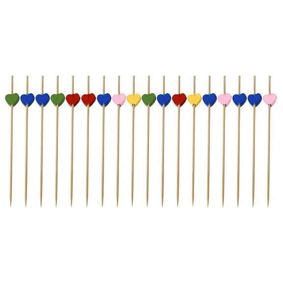 Moocorvic 100pc Bamboo Pick Buffet Fruit Fork Party Dessert Stick Cocktail Skewer