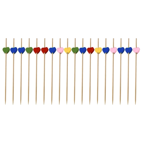 Moocorvic 100pc Bamboo Pick Buffet Fruit Fork Party Dessert Stick Cocktail Skewer