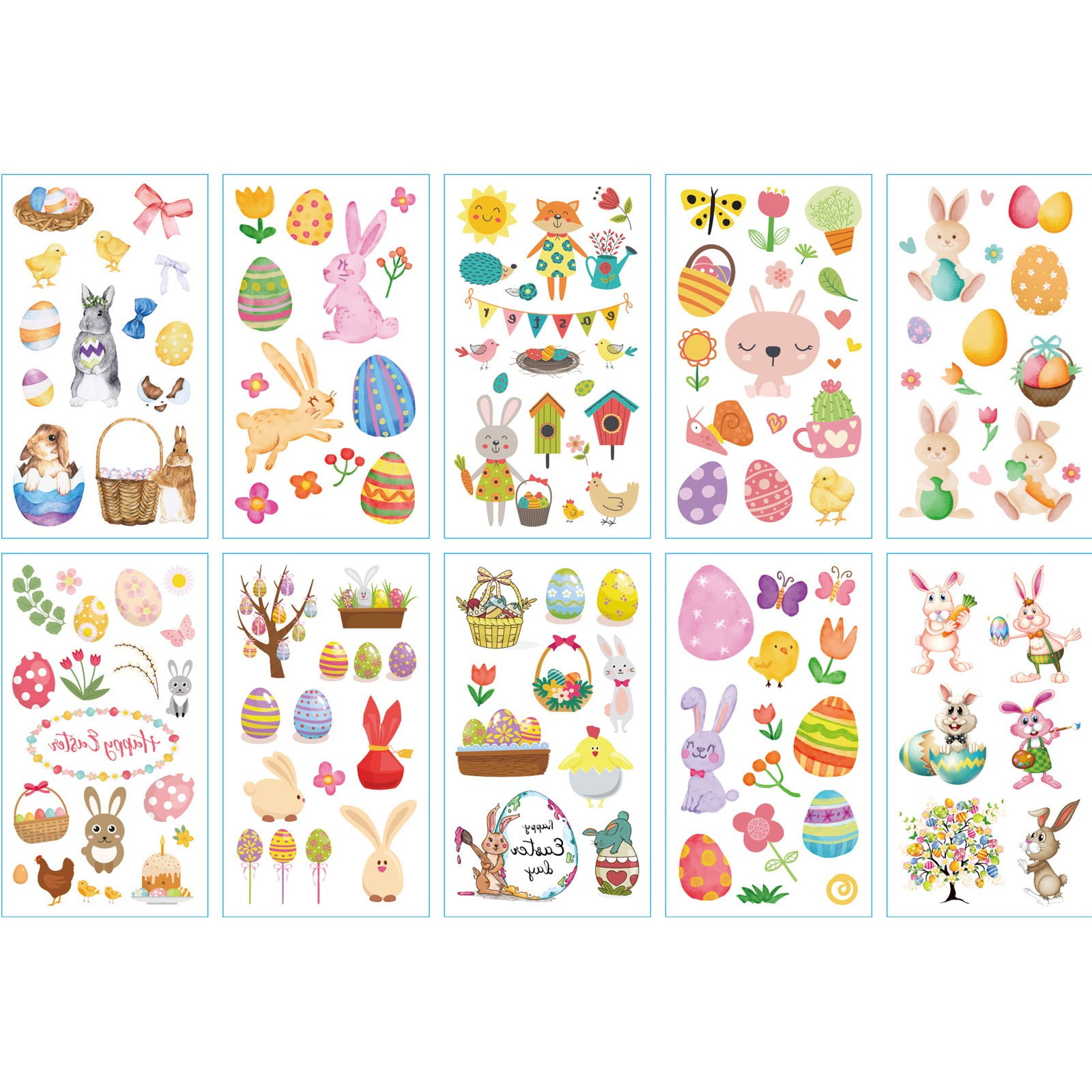 Moocorvic 10PCS Easter Stickers for Kids,Easter Eggs Activity for Boys