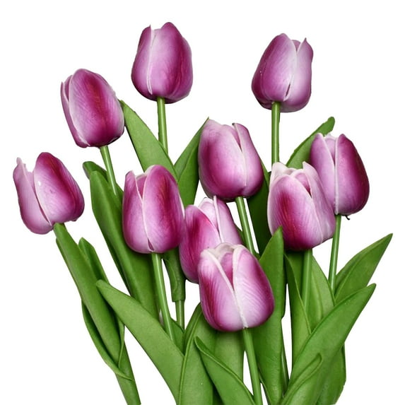 Moocorvic 10Pcs Artificial Flowers for Outdoors Fake Tulips Silk Plants for Home Decor Indoor Home Kitchen Office Table Centerpieces Arrangements Christmas Decor