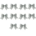 thumbnail image 1 of Moocorvic 10Pcs Glitter Silver Bows for Christmas Tree Hanging Decoration, Gift Wraping, 1 of 7