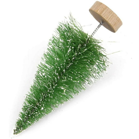 Moocorvic 10Pcs Mini Christmas Trees, Artificial Christmas Tree Bottle Brush Trees Christmas, Snow Trees for Christmas Decor Christmas Party Home Table Craft Decorations