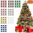 thumbnail image 1 of Moocorvic 12 Pcs Gold Glitter Bows for Christmas Tree Decorations, Gift Wrapping, 10cm Christmas Bows with Gold Twist Ties, 1 of 9