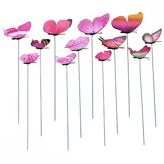 Moocorvic 12Pcs Butterfly Stakes, Garden Butterfly Decor Garden, Waterproof Butterfly Yard Decorations Outdoor Indoor, Patio Plant Pot, Flower Bed, Home Decoration,