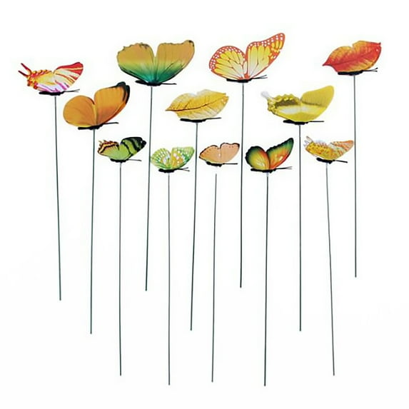 Moocorvic 12Pcs Butterfly Stakes, Garden Butterfly Decor Garden, Waterproof Butterfly Yard Decorations Outdoor Indoor, Patio Plant Pot, Flower Bed, Home Decoration,