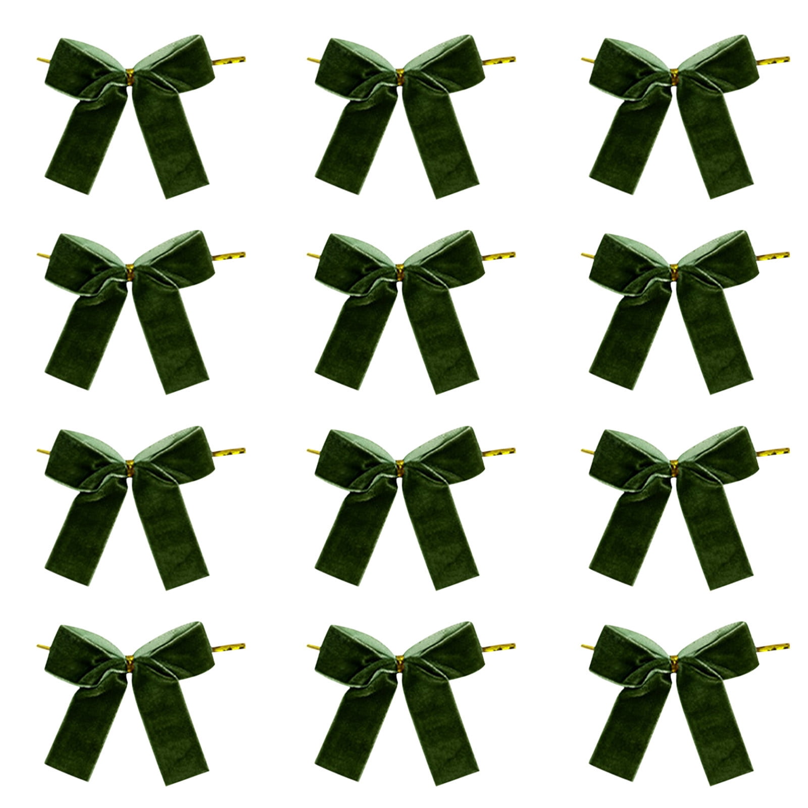 Moocorvic 12Pcs Green Velvet Bows, Christmas Tree Decorations, Gift ...